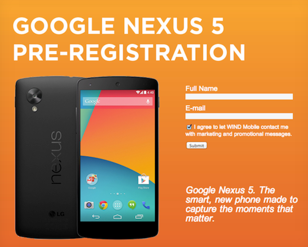 nexus 5 registration